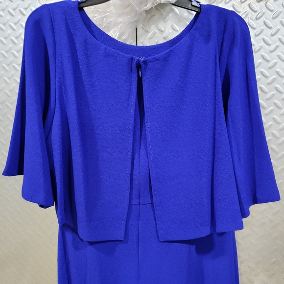 NWT SANGRIA cobalt blue dress with stunning overlay (10) - Picture 4 of 12